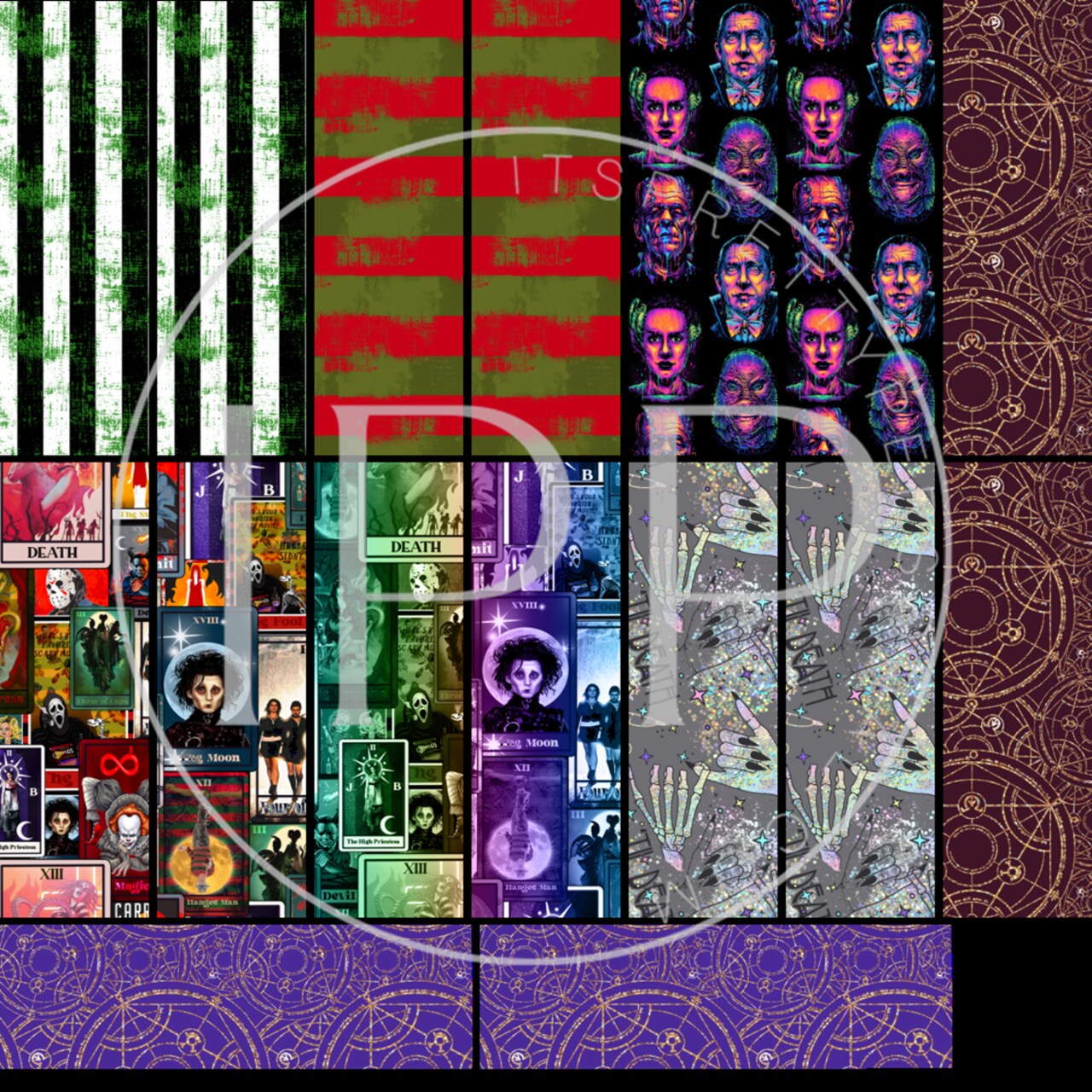 #443 CLEAR The Horror Pen Wrap Combo 1.5in x 4.75in 12x12 Vinyl Sheet